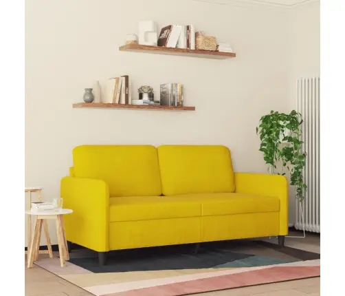 2-Kohaline Diivan, Kollane, 140 cm Samet