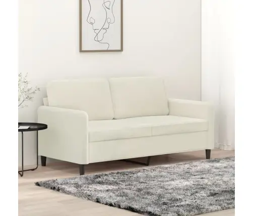 Dvivietė Sofa, Kreminės Spalvos, 140cm Aksomas