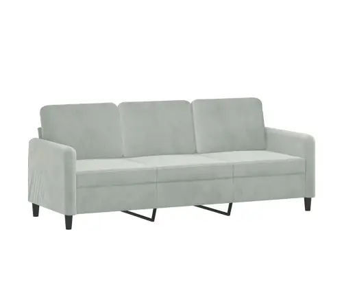 Trivietė Sofa, Šviesiai Pilkos Spalvos, 180cm Aksomas