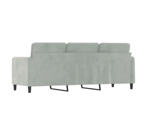 Trivietė Sofa, Šviesiai Pilkos Spalvos, 180cm Aksomas
