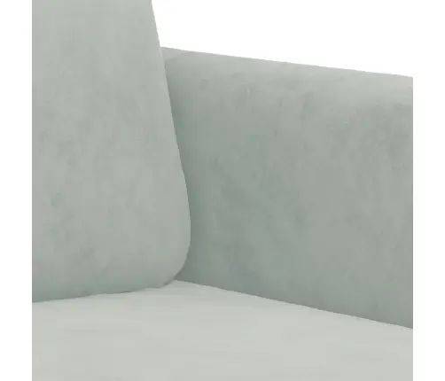 Trivietė Sofa, Šviesiai Pilkos Spalvos, 180cm Aksomas