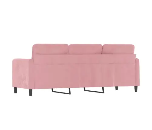 Trivietė Sofa, Rožinės Spalvos, 180cm Aksomas