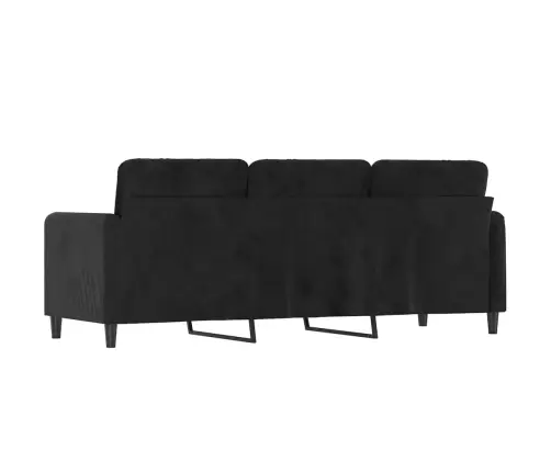 Trivietė Sofa, Juodos Spalvos, 180cm Aksomas