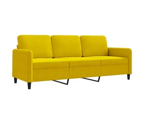 Trivietė Sofa, Geltonos Spalvos, 180cm Aksomas