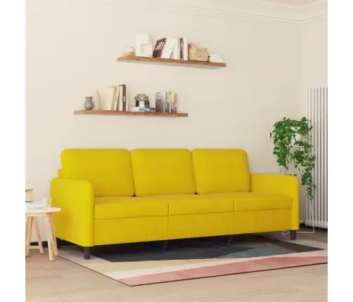 Trivietė Sofa, Geltonos Spalvos, 180cm Aksomas
