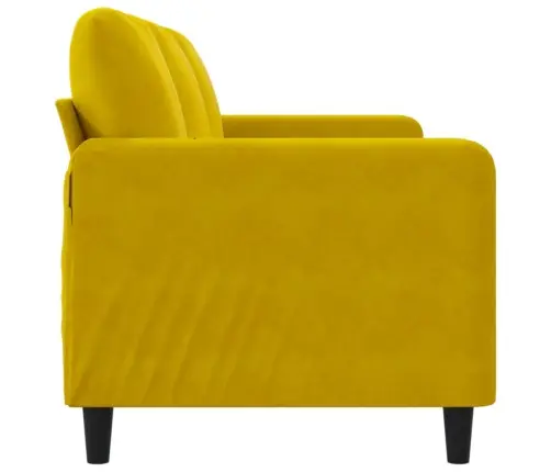 Trivietė Sofa, Geltonos Spalvos, 180cm Aksomas