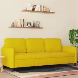 Trivietė Sofa, Geltonos Spalvos, 180cm Aksomas