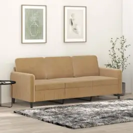 Trivietė Sofa, Rudos Spalvos, 180cm Aksomas