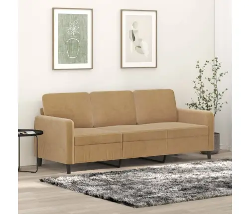 Trivietė Sofa, Rudos Spalvos, 180cm Aksomas