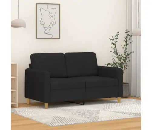 Dvivietė Sofa, Juodos Spalvos, 120cm Audinys