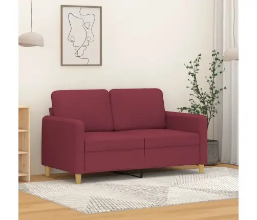 Divvietīgs Dīvāns, Vīnsarkans Audums, 120 Cm Vidaxl