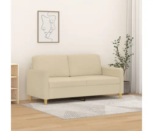 Divvietīgs Dīvāns, Krēmkrāsas Audums, 140 Cm Vidaxl