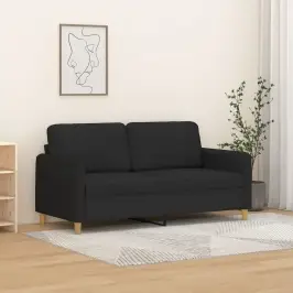 Dvivietė Sofa, Juodos Spalvos, 140cm Audinys