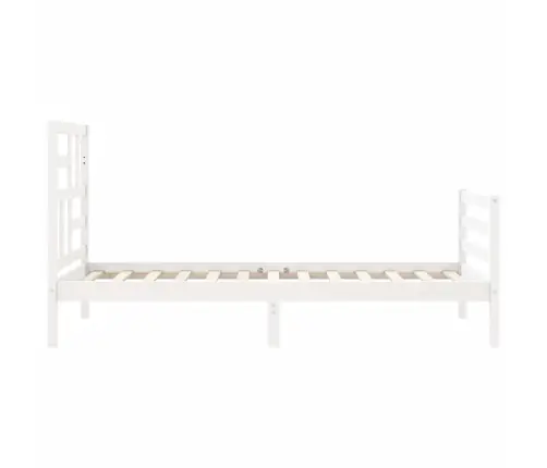 Lovos Rėmas Su Galvūgaliu, Baltas, Mediena, Mažas Vienvietis
