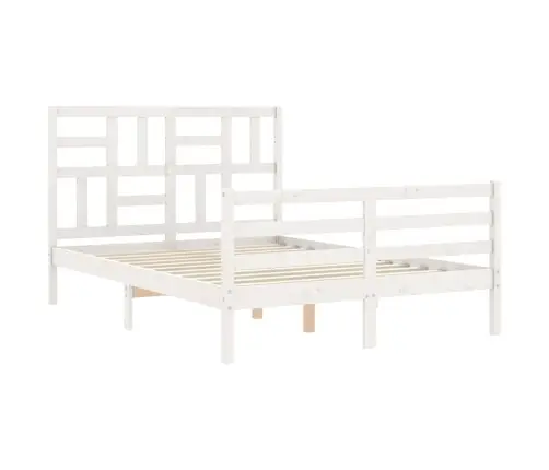 Voodiraam Peatsiga, Valge, Täispuit