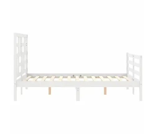 Voodiraam Peatsiga, Valge, Täispuit