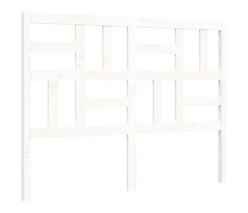 Gultas Rāmis Ar Galvgali, 140X190 Cm, Masīvkoks, Balts Vidaxl