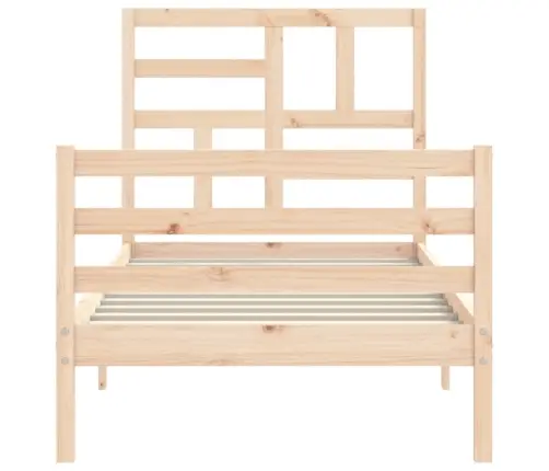 Gultas Rāmis Ar Galvgali, 100X200 Cm, Masīvkoks Vidaxl