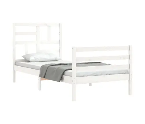 Lovos Rėmas Su Galvūgaliu, Baltas, 100X200cm Medienos Masyvas