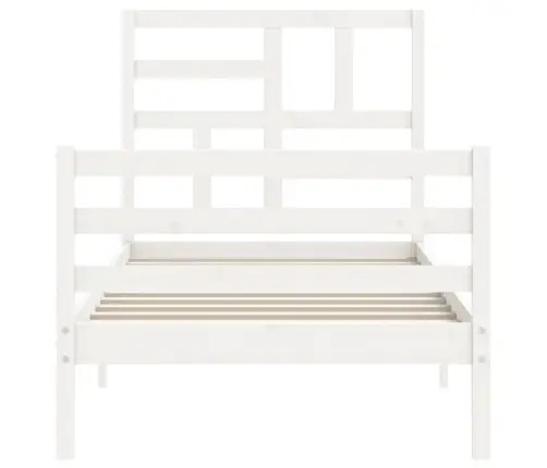Lovos Rėmas Su Galvūgaliu, Baltas, 100X200cm Medienos Masyvas
