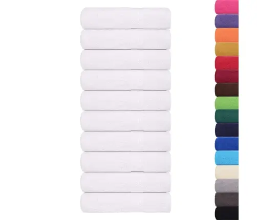 Dušas Dvieļi, 10 Gab., Balti, 70X140 Cm, 360 Gsm, 100% Kokvilna Vidaxl