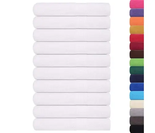 Pirts Dvieļi, 25 Gab., Balti, 80X200 Cm, 360 Gsm, 100% Kokvilna Vidaxl