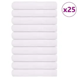 Rankšluosčiai, 25Vnt., Balti, 100X200 cm Medvilnė, 360G/M² Rankšluosčiai, 25Vnt., Balti, 100X200 cm Medvilnė, 360G/M²