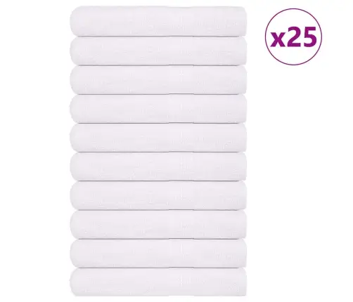 Rankšluosčiai, 25Vnt., Balti, 100X200 cm Medvilnė, 360G/M²