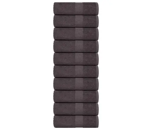 Viesu Dvieļi 10 Gab Antracīts 30X50 Cm 360 Gsm 100% Kokvilna Vidaxl