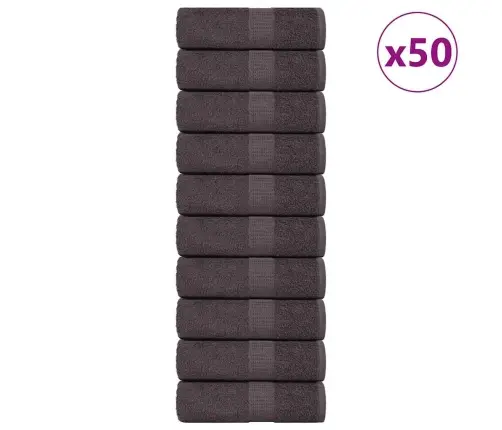 Viesu Dvieļi 50 Gab. Antracīts 30X50 Cm 360 Gsm 100% Kokvilna Vidaxl