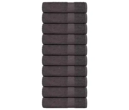 Roku Dvieļi 10 Gab. Antracīts 50X100 Cm 360 Gsm 100% Kokvilna Vidaxl