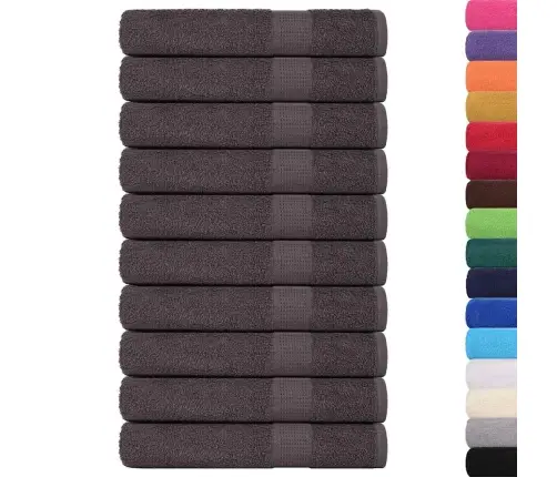 Pirts Dvieļi 10 Gab. Antracīts 80X200 Cm 360 Gsm 100% Kokvilna Vidaxl