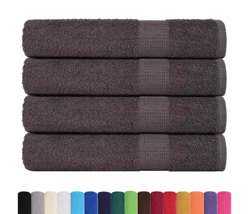 Dvieļi 4 Gab. Antracīts 100X200 Cm 360 Gsm 100% Kokvilna Vidaxl