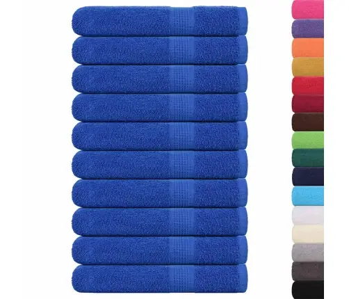 Dvieļi, 10 Gab., Zili, 100X200 Cm, 360 Gsm, 100% Kokvilna Vidaxl