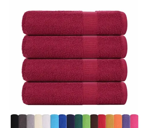 Dušo Rankšluosčiai, 4Vnt., Raudoni, 70X140 cm Medvilnė