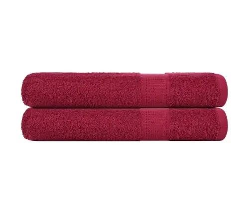 Pirts Dvieļi, 2 Gab., Vīnsarkani, 80X200 Cm, 100% Kokvilna Vidaxl