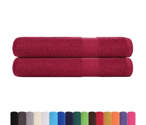 Pirts Dvieļi, 2 Gab., Vīnsarkani, 80X200 Cm, 100% Kokvilna Vidaxl