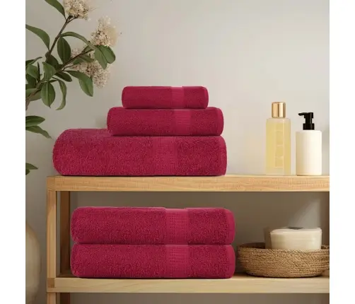 Dvieļi, 4 Gab., Vīnsarkani, 100X200 Cm, 360 Gsm, 100% Kokvilna Vidaxl