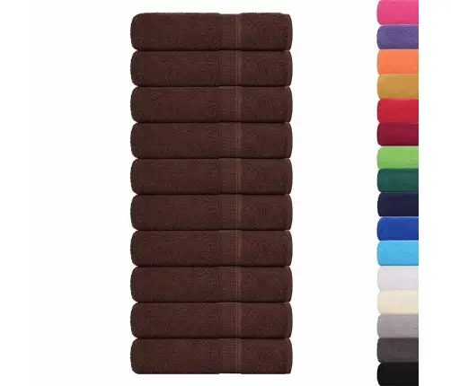 Roku Dvieļi, 10 Gab., Brūni, 50X100 Cm, 360 Gsm, 100% Kokvilna Vidaxl