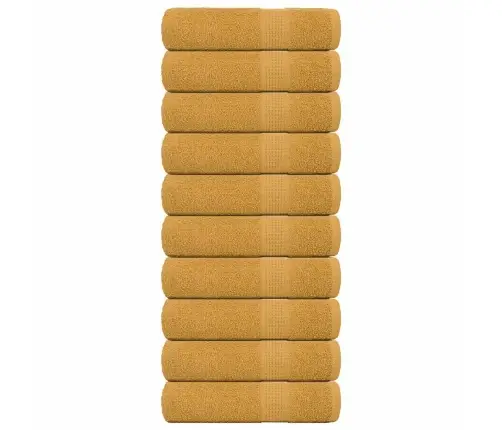 Roku Dvieļi 10 Gab. Zelts 50X100 Cm 360 Gsm 100% Kokvilna Vidaxl