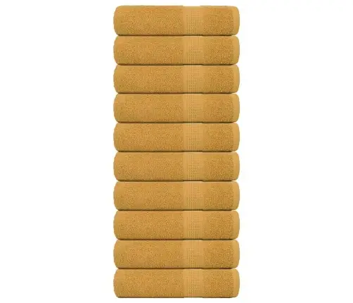 Dušas Dvieļi 10 Gab. Zelts 70X140 Cm 360 Gsm 100% Kokvilna Vidaxl