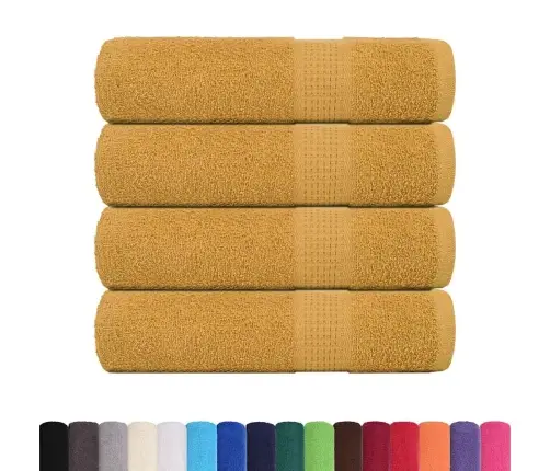 Vannas Dvieļi 4 Gab. Zelts 100X150 Cm 360 Gsm 100% Kokvilna Vidaxl