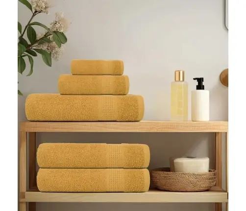 Vannas Dvieļi 4 Gab. Zelts 100X150 Cm 360 Gsm 100% Kokvilna Vidaxl