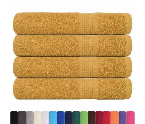 Pirts Dvieļi 4 Gab. Zelts 80X200 Cm 360 Gsm 100% Kokvilna Vidaxl