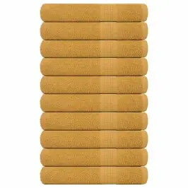 Pirts Dvieļi 10 Gab. Zelts 80X200 Cm 360 Gsm 100% Kokvilna Vidaxl