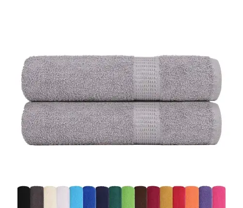 Vannas Dvieļi 2 Gab. Pelēks 100X150 Cm 360 Gsm 100% Kokvilna Vidaxl