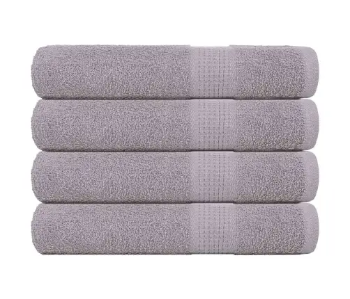 Saunos Rankšluosčiai, 4Vnt., Pilki, 80X200 cm Medvilnė Saunos Rankšluosčiai, 4Vnt., Pilki, 80X200 cm Medvilnė