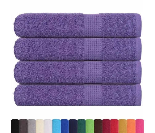 Pirts Dvieļi, 4 Gab., Violeti, 80X200Cm, 360 Gsm, 100% Kokvilna Vidaxl