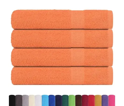 Rankšluosčiai, 4Vnt., Oranžiniai, 100X200 cm Medvilnė, 360G/M²