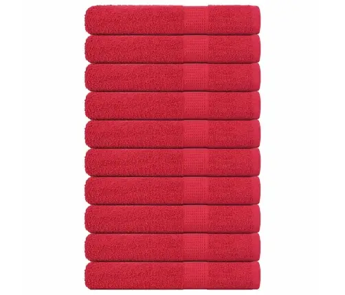 Pirts Dvieļi, 10 Gab., Sarkani, 80X200Cm, 360Gsm, 100% Kokvilna Vidaxl